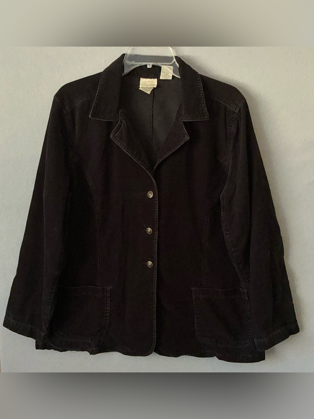 St. John’s Bay Vintage Black Corduroy Jacket Blazer Women Petite XL Whimsigoth